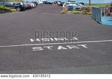 Mizen Head, Ireland- July 12, 2021: The  Start And Finishing Line At Mizen Head For The Many Sports 