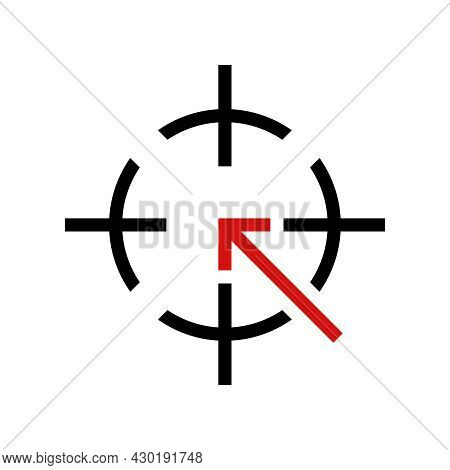 Arrow Hit The Target Graphic Icon. Symbol Arrow In Target Isolated On White Background. Vector Illus