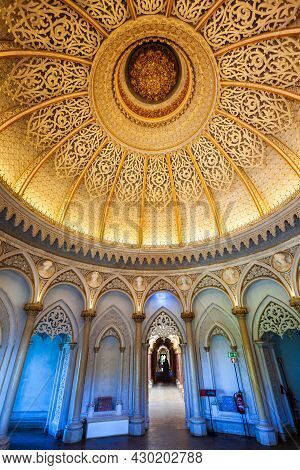 Sintra, Portugal - June 27, 2014: Monserrate Palace Or Palacio De Monserrate Is Located In Sintra To
