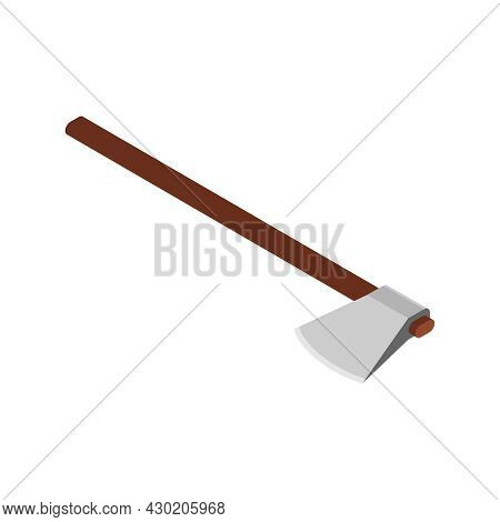 Isometric Axe On White Background 3d Vector Illustration