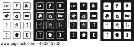 Set Oven Glove, Kitchen Apron, Grilled Pork Bbq Ribs, Chicken Leg, Steak Meat, Rib Eye Steak, Meat T