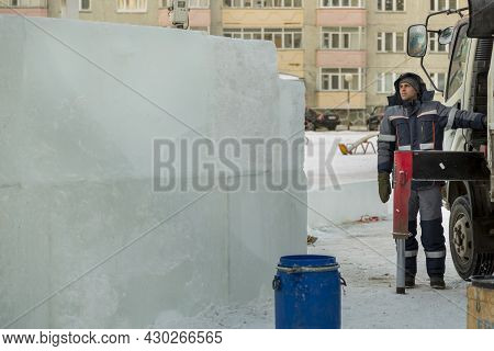Portrait Of A Hydraulic Crane Operating Worker