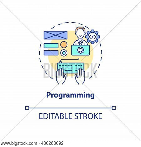 Programming Concept Icon. Ux Design Abstract Idea Thin Line Illustration. Interactive Prototypes Cre
