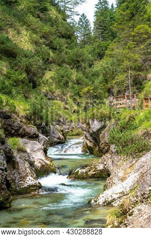 Waterfalls In The Weissbachschlucht In Chiemgau Bavaria