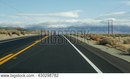 Road Trip To Death Valley, Driving Auto In California, Usa. Hitchhiking Traveling In America. Highwa