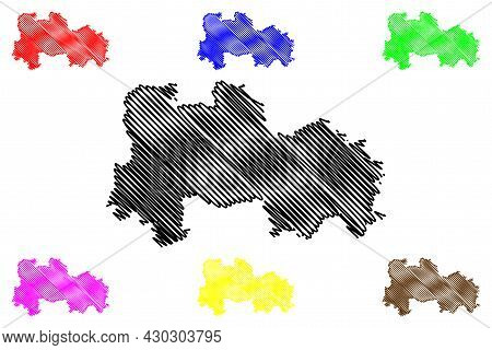 Havelland District (federal Republic Of Germany, Rural District, State Of Brandenburg) Map Vector Il