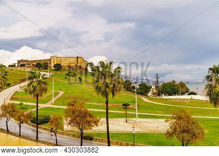 Sohail Castle In Fuengirola, Malaga Spain. Tourist Attraction, Place To Visit. Holidays On Costa Del