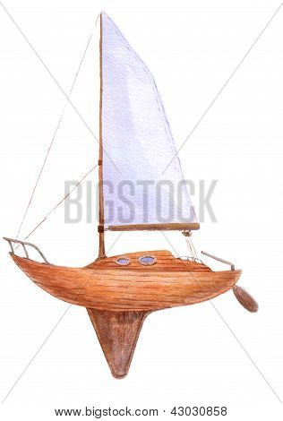 Boot in Aquarell