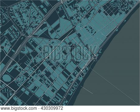 Map Of The City Of Badalona, Spain