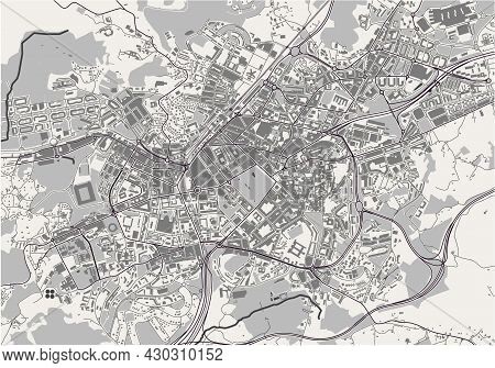Map Of The City Of Oviedo, Spain