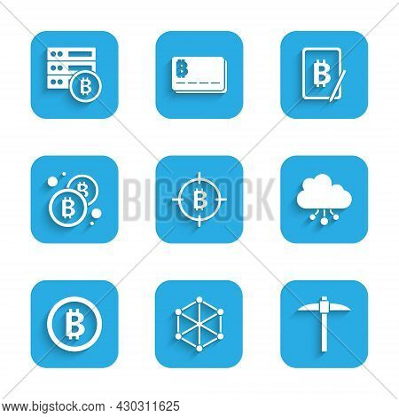Set Bitcoin In The Target, Blockchain Technology, Pickaxe, Cryptocurrency Cloud Mining, Mining Bitco