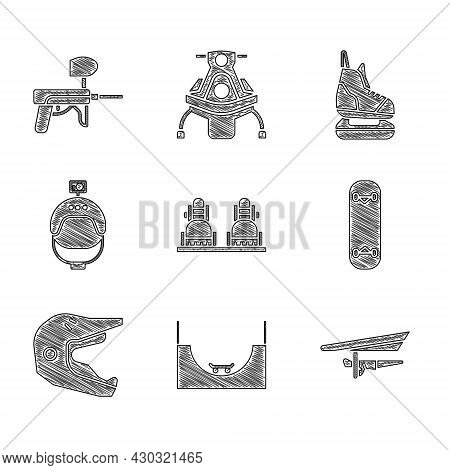Set Snowboard, Skate Park, Hang Glider, Skateboard Trick, Motocross Motorcycle Helmet, Helmet And Ac