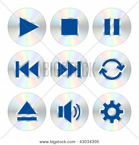 Music Player Buttons. Vector Illustration