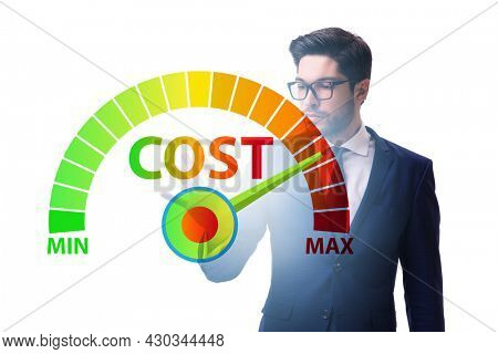 Businessman in cost management concept