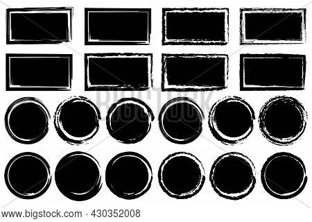 Watercolor Brush Grunge Shapes For Banner Design. Grunge Background. Ink Drops. Vector Illustration.