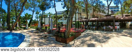 Goynuk, Antalya, Turkey - May 11, 2021: The Outdoor Buffet At Seven Seas Hotel Life Ultra All Inclus