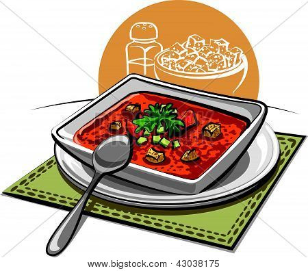 Gazpacho con picatostes