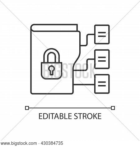 Data Classification Linear Icon. Organizing Information Into Categories. Sensitivity Levels. Thin Li
