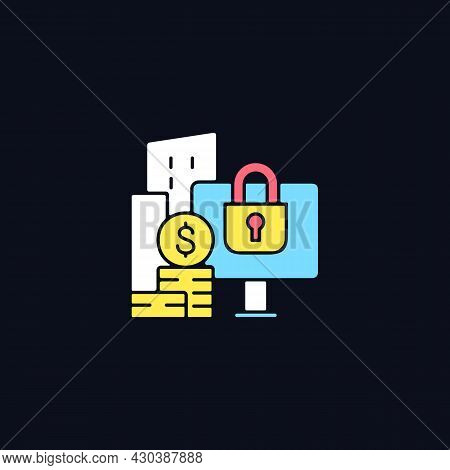 Material Nonpublic Information Rgb Color Icon For Dark Theme. Security Trade. Cybersecurity Risks Pr