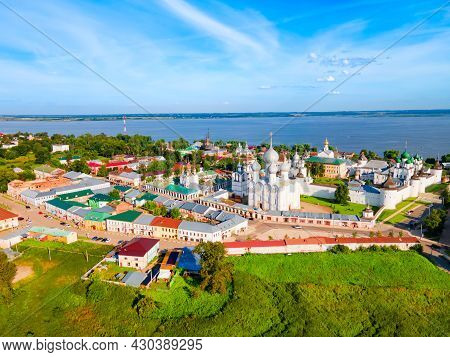 Rostov Kremlin And Lake Nero Aerial Panoramic View In Rostov Veliky Or Rostov The Great In Yaroslavl