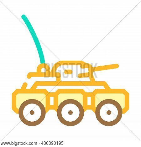 Military Robot Color Icon Vector. Military Robot Sign. Isolated Symbol Illustration