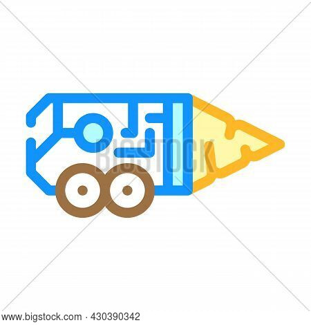 Drilling Robot Color Icon Vector. Drilling Robot Sign. Isolated Symbol Illustration