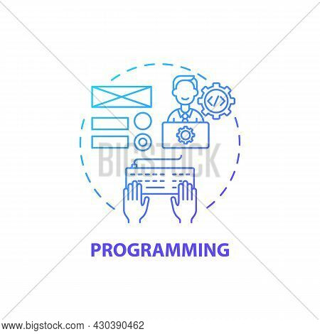 Programming Concept Icon. Ux Design Abstract Idea Thin Line Illustration. Building Mobile Applicatio