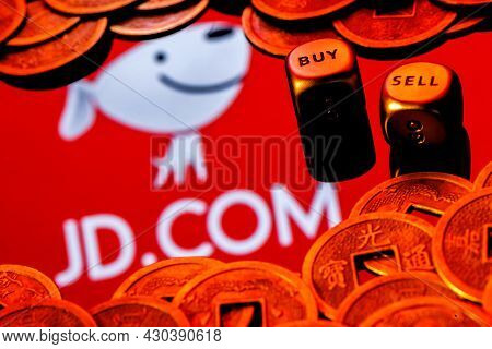 Kazan, Russia - August 20, 2021:  Jd.com Is A Chinese E-commerce Company. Dices With The Words Sell 