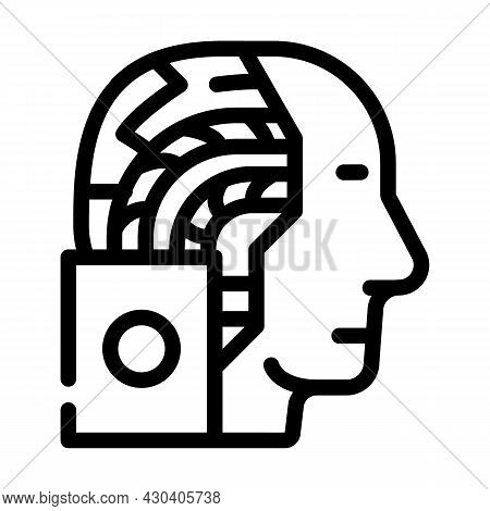 Artificial Intelligence Robot Line Icon Vector. Artificial Intelligence Robot Sign. Isolated Contour