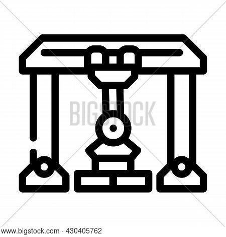 Crane Robot Line Icon Vector. Crane Robot Sign. Isolated Contour Symbol Black Illustration