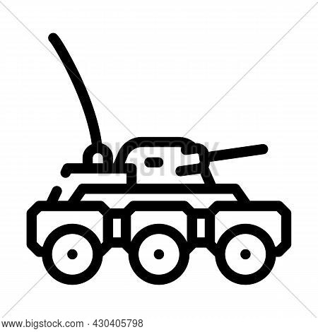 Military Robot Line Icon Vector. Military Robot Sign. Isolated Contour Symbol Black Illustration