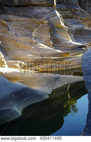 Tas Yaran Valley In Usak Turkey. Natural Rock Formations Created By The Flowing Water