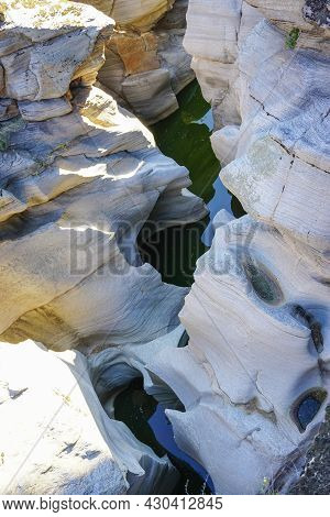 Tas Yaran Valley In Usak Turkey. Natural Rock Formations Created By The Flowing Water