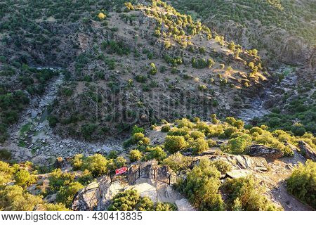 Tas Yaran Valley In Usak Turkey. Natural Rock Formations Created By The Flowing Water