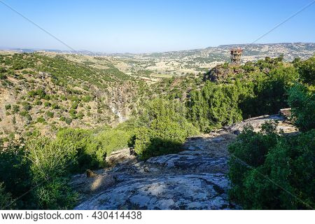 Tas Yaran Valley In Usak Turkey. Natural Rock Formations Created By The Flowing Water