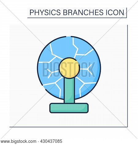 Plasma Physics Color Icon. Ionized, Electrically Quasi-neutral Matter State. Strong Electromagnetic 