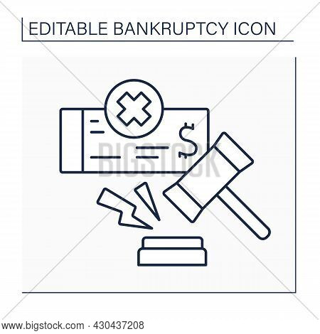 Bankruptcy Law Line Icon. Legal Procedure For Individual Or Business That Cannot Pay Debts. Legally 