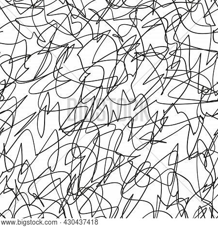 Seamless Scribble Background. Vector Hand-drawn Doodle Texture.