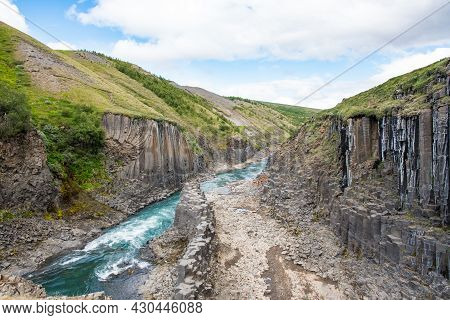 The Magnificent Studlagil Canyon Formed By Jokulsa River In Jokuldalur Valley In Iceland