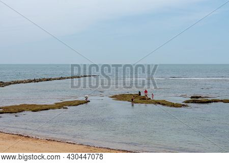 Chipiona Beach In The Province Of Cadiz. Andalusia. Spain. Europe.