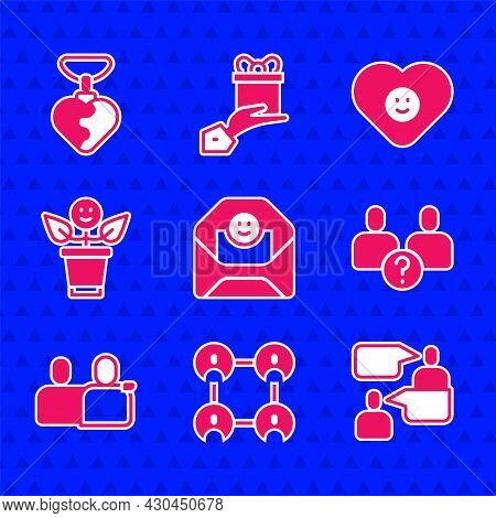 Set Envelope With Valentine Heart, Bff Or Best Friends Forever, Two Sitting Men Talking, Complicated