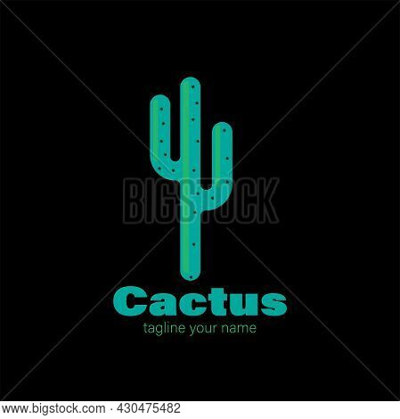 Cactus Tree Design Logo Vector. Illustration Cactus Vector