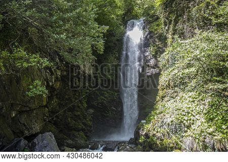Akarmar Waterfall In The Republic Of Abkhazia. A Clear Sunny Day On May 20, 2021