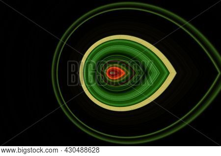 Abstract Rown, Orange, Green And Black Horizontal Lines Background