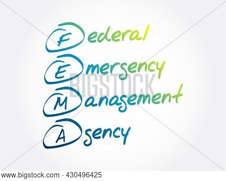 Fema - Federal Emergency Management Agency Acronym, Concept Background