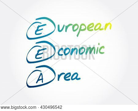 Eea - European Economic Area Acronym, Business Concept Background