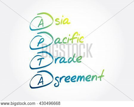 Apta - Asia Pacific Trade Agreement Acronym, Business Concept Background