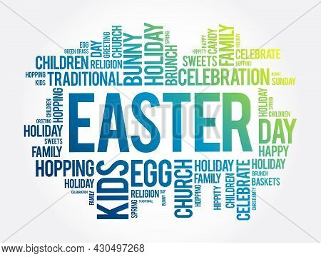Easter Word Cloud Collage, Holiday Concept Background
