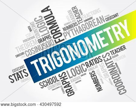 Trigonometry Word Cloud Collage, Education Concept Background