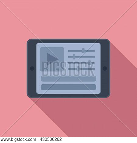 Tablet Video Edit Icon Flat Vector. Film Editor. Top Camera